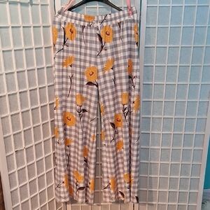 Women's L Wide Leg Pants - Floral 6730